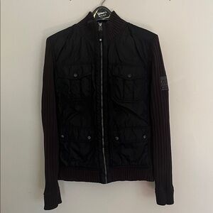 Calvin Klein Jeans Black and Dark Brown Bomber Jacket